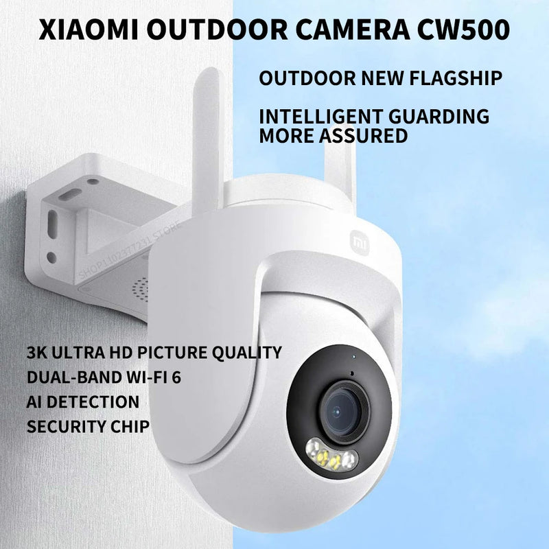 NEW Xiaomi Outdoor Camera CW500 Security Protection WiFi 6 CCTV 3K Ultra HD Resolution Full-Color Night Vision IP66 Smart Home