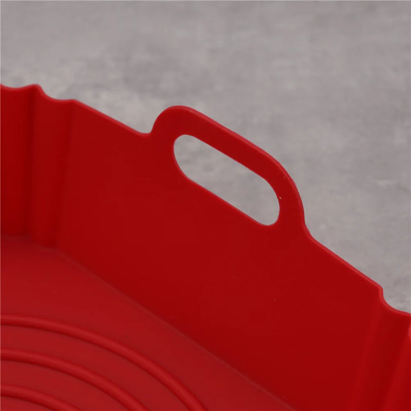 1PC Air Fryer Oven Baking Tray Reusable Silicone Tray Fried Chicken Pizza Mat Square Oilless Silicone Pan Air Fryer Accessories