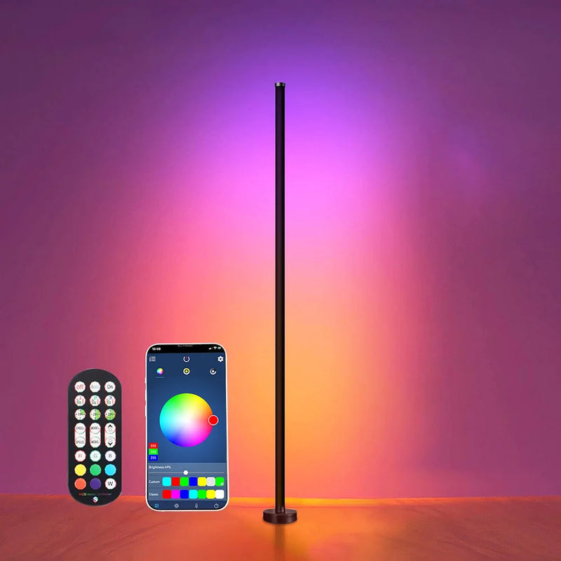 Smart LED Floor Lamp RGB Remote & APP Control Music Sync Corner Lighting Timer Modern Mood Standing Lamp for Living Room Gaming