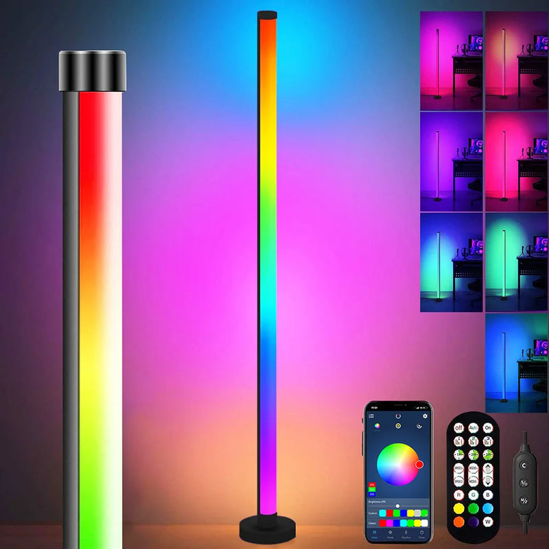 Smart LED Floor Lamp RGB Remote & APP Control Music Sync Corner Lighting Timer Modern Mood Standing Lamp for Living Room Gaming