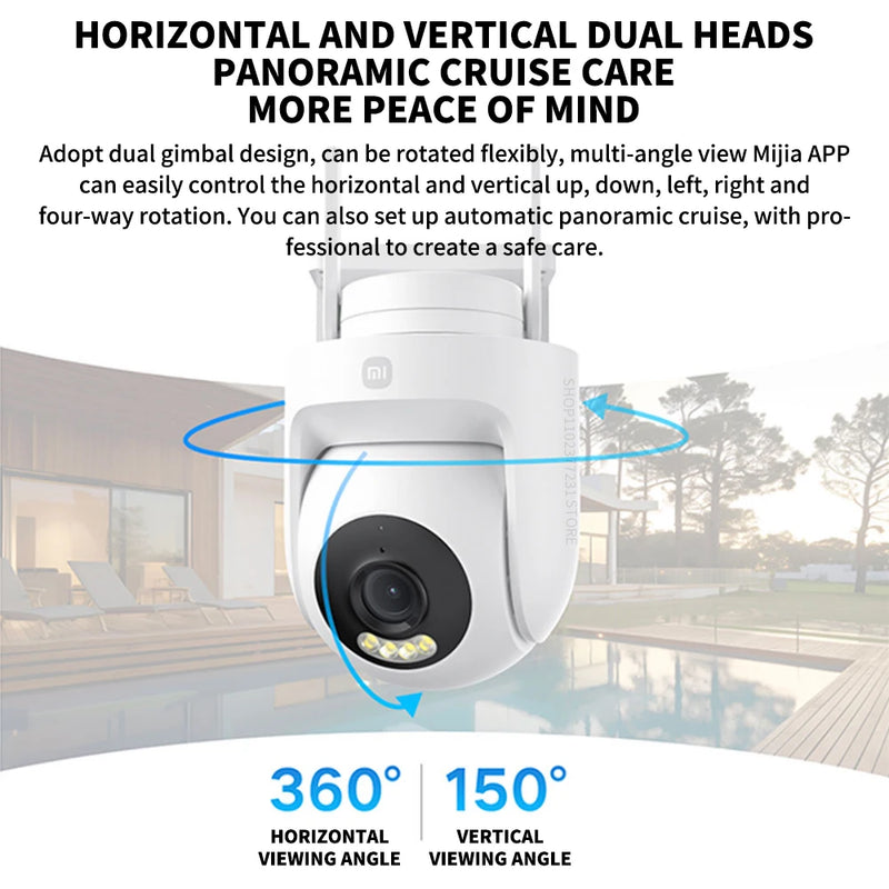NEW Xiaomi Outdoor Camera CW500 Security Protection WiFi 6 CCTV 3K Ultra HD Resolution Full-Color Night Vision IP66 Smart Home